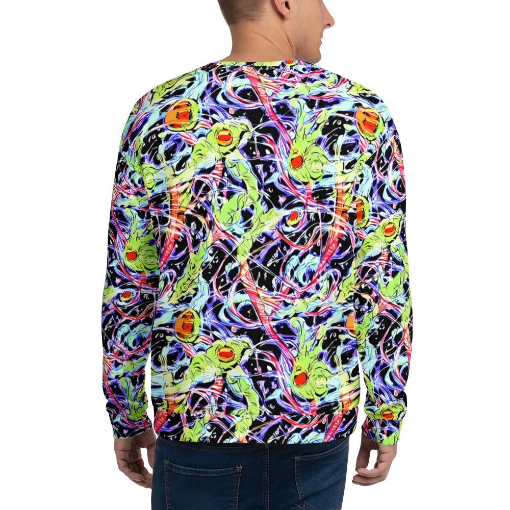 Electric Frog Rush on Sweatshirt — Back