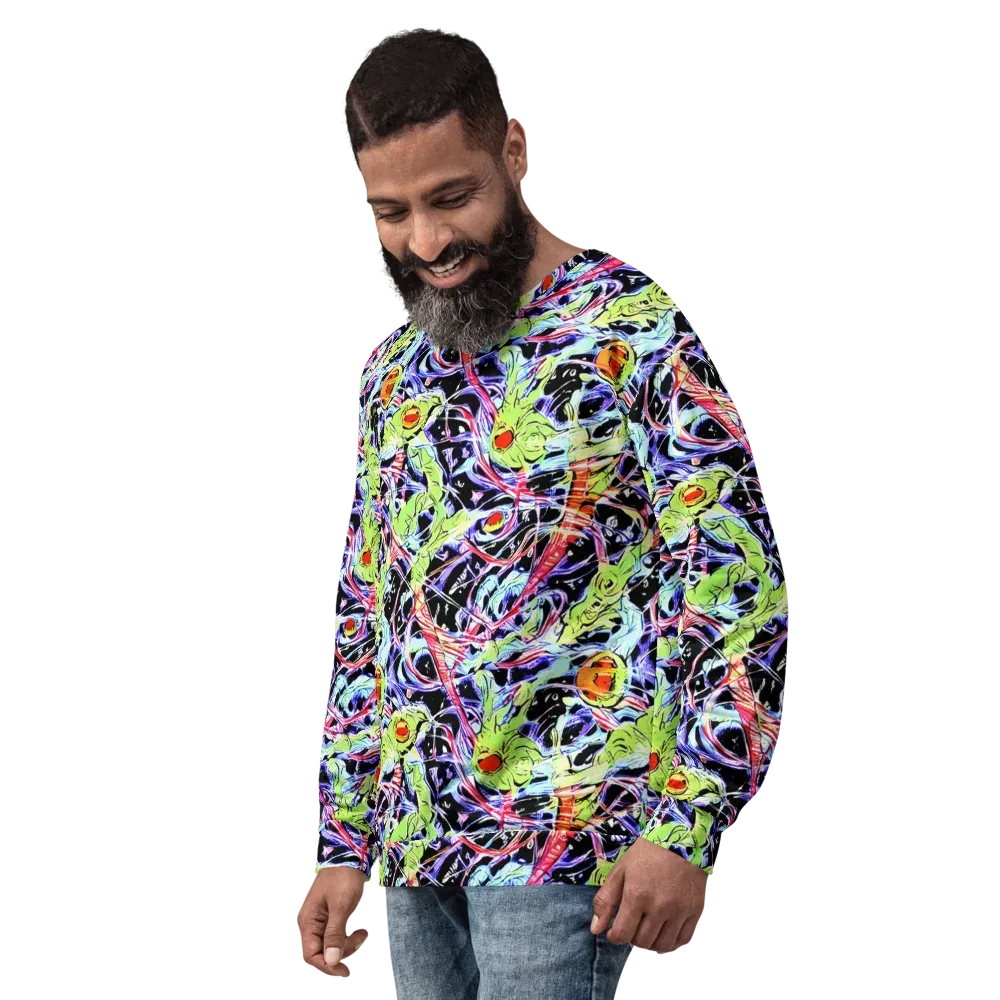 Electric Frog Rush on Sweatshirt — Left Front