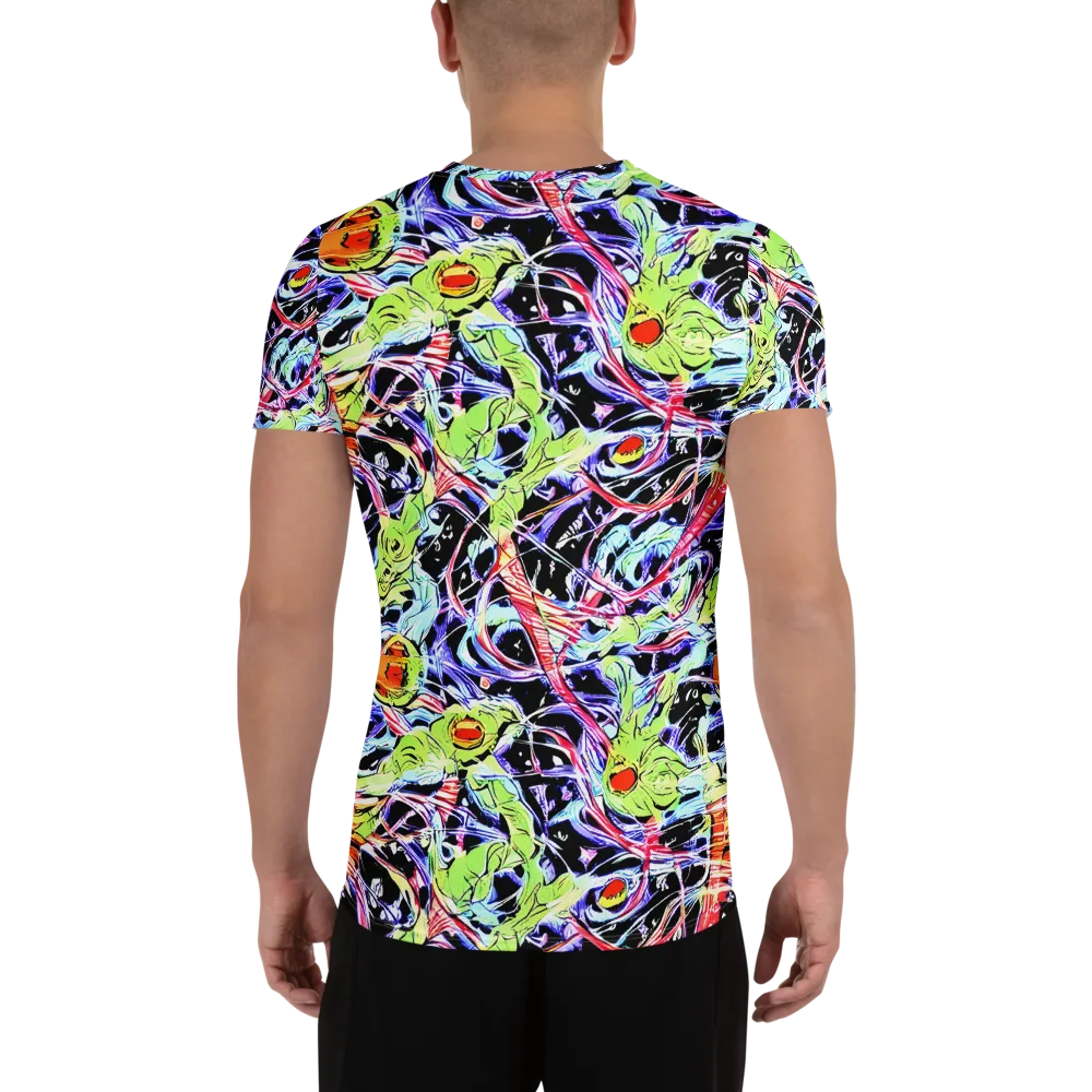 Electric Frog Rush on Men's Athletic T-Shirt — Back