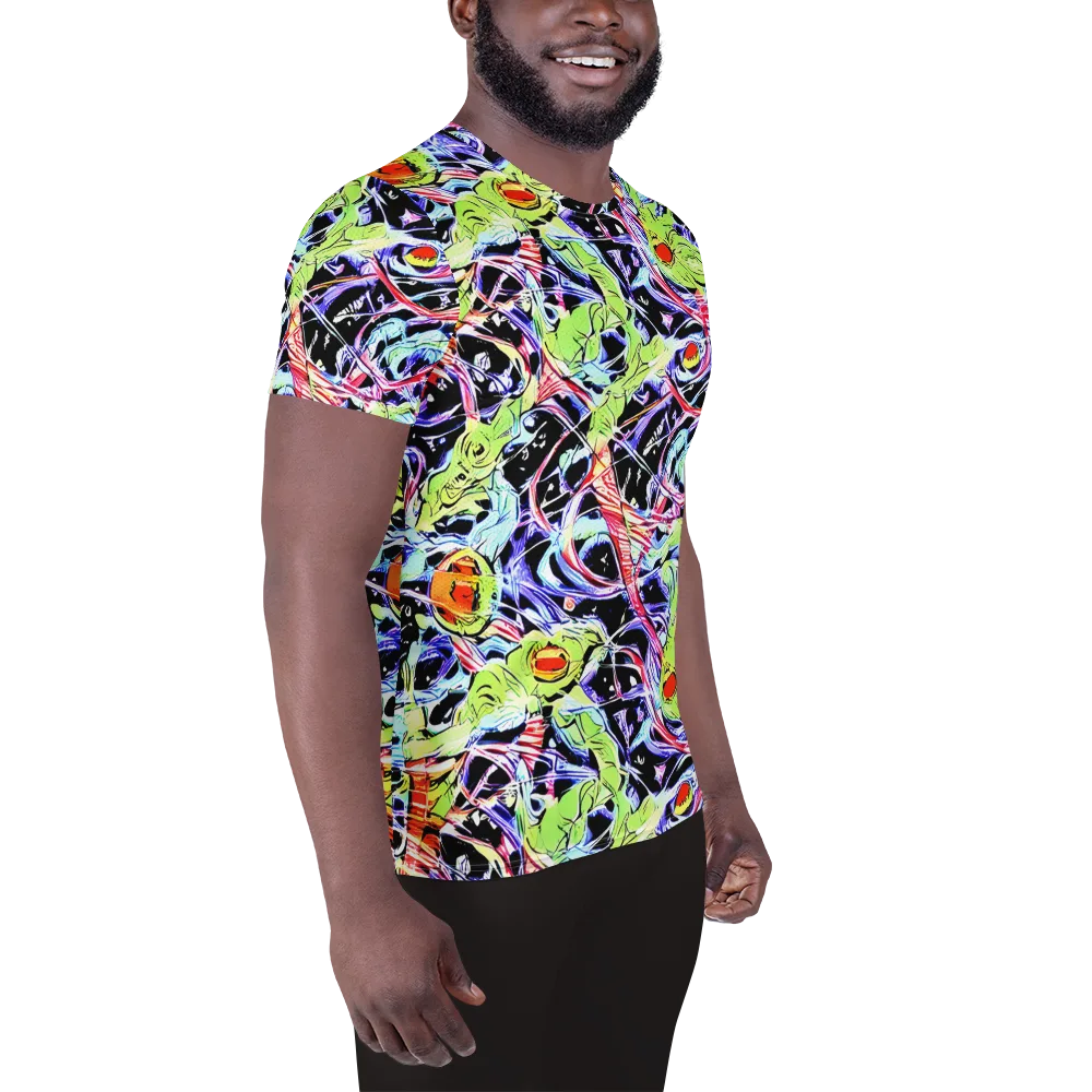 Electric Frog Rush on Men's Athletic T-Shirt — Right