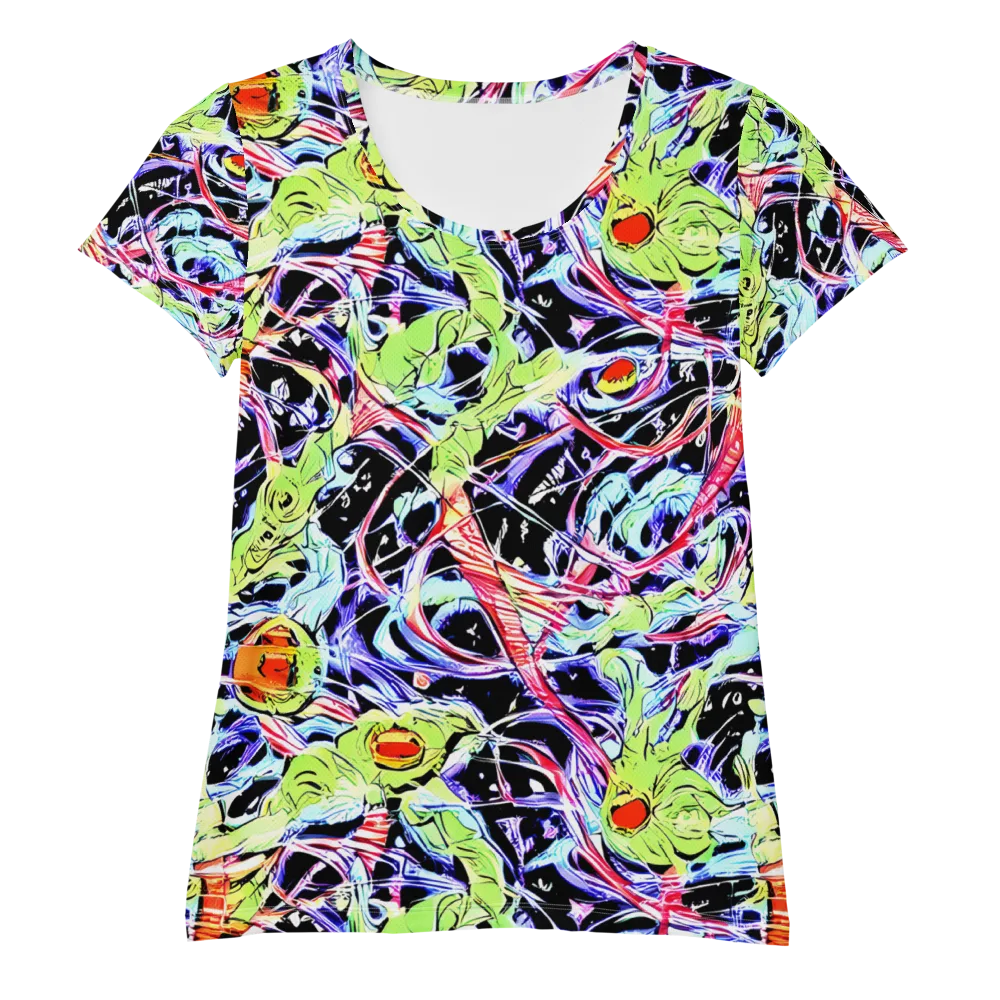 Electric Frog Rush on Women's Athletic T-Shirt — Front