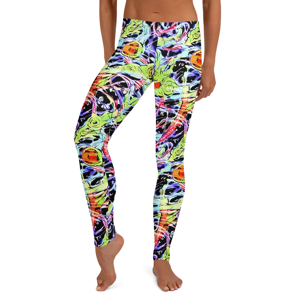 Electric Frog Rush on Leggings — Front