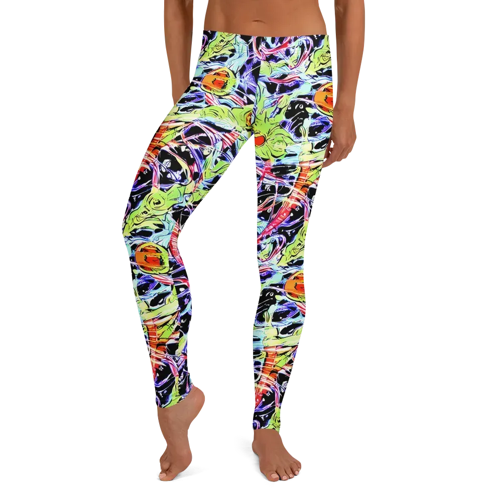 Electric Frog Rush on Leggings — Front