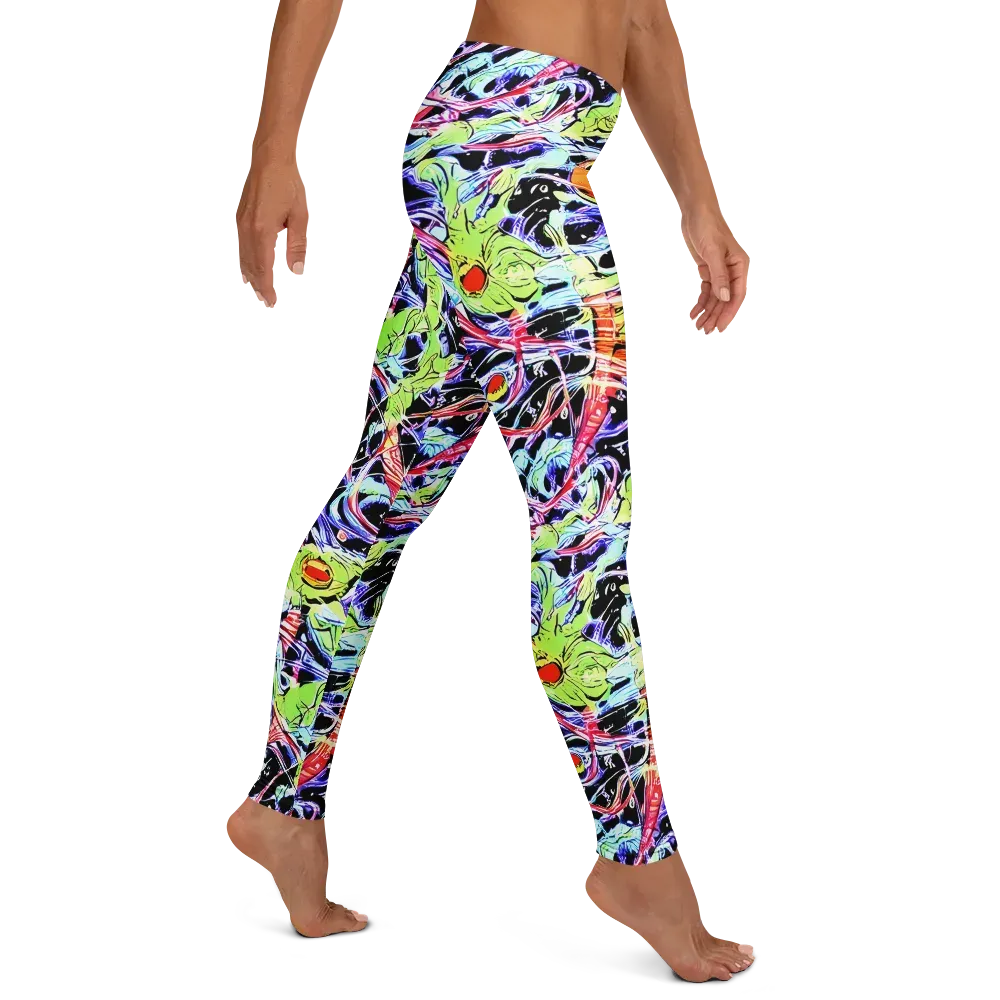 Electric Frog Rush on Leggings — Right