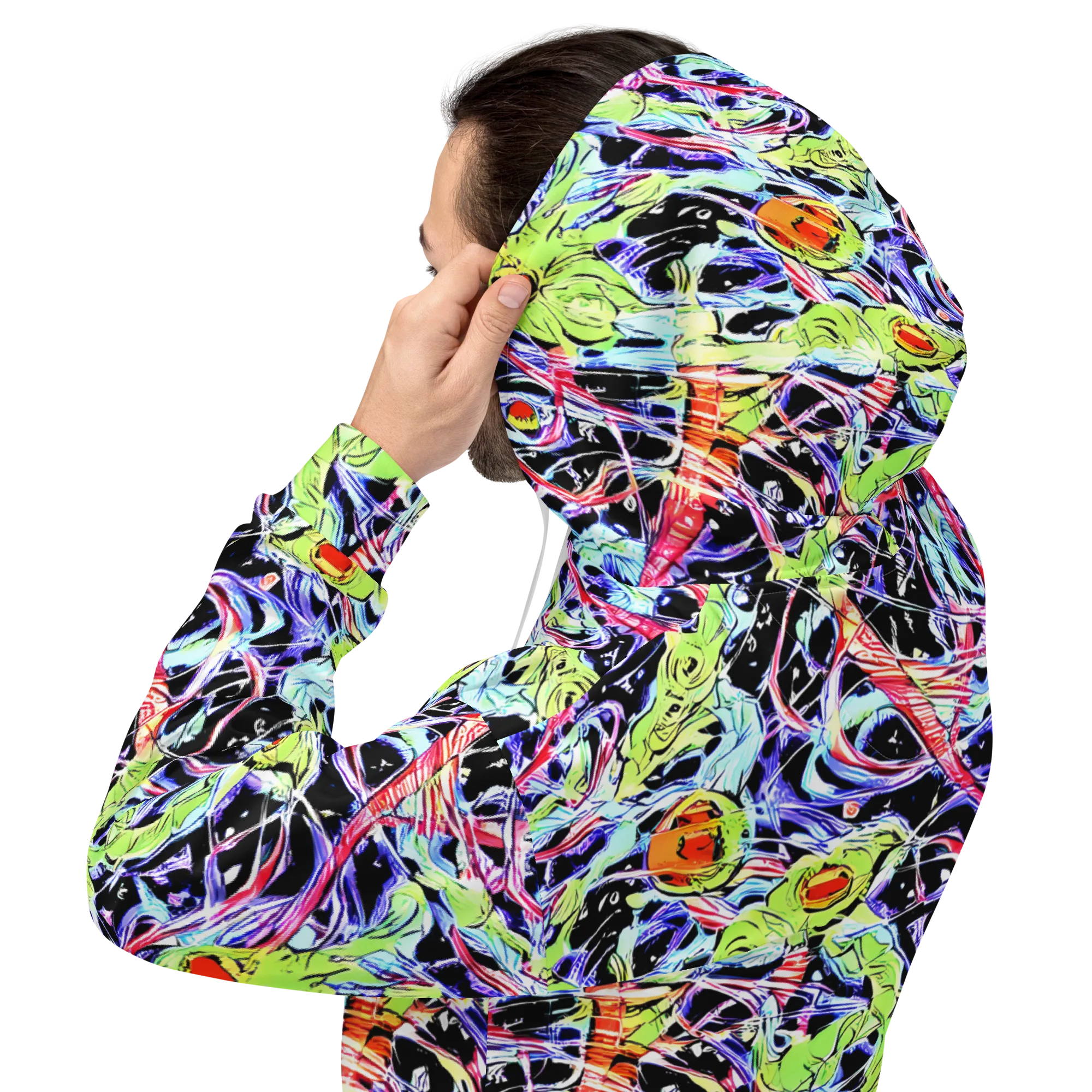 Electric Frog Rush on Hoodie — Back