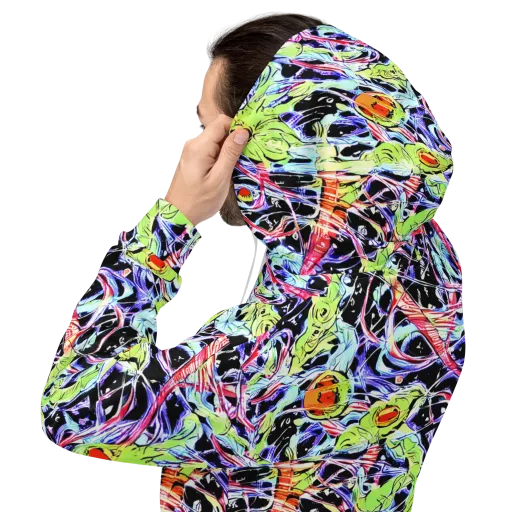 Electric Frog Rush on a Hoodie