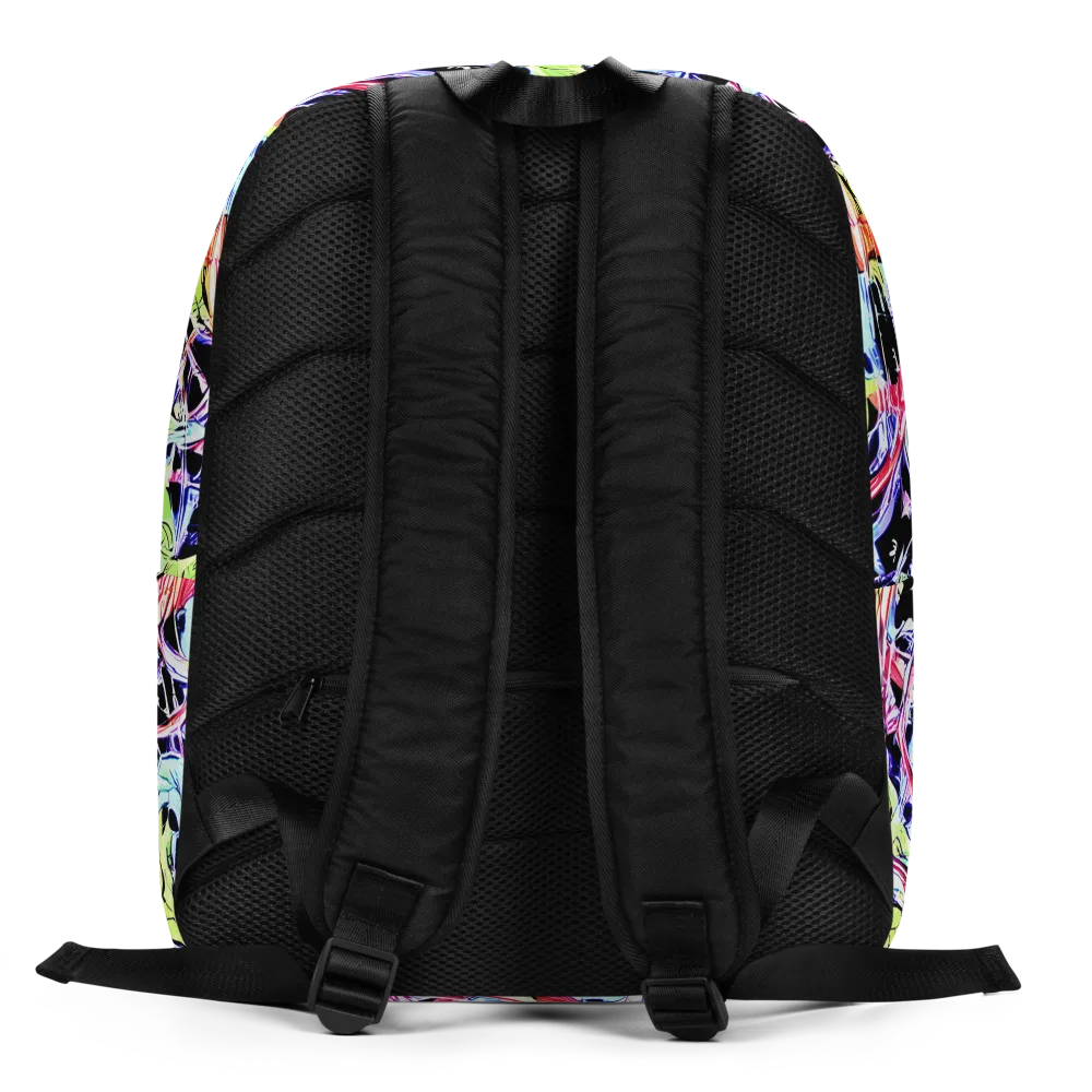 Electric Frog Rush on Minimalist Backpack — Back
