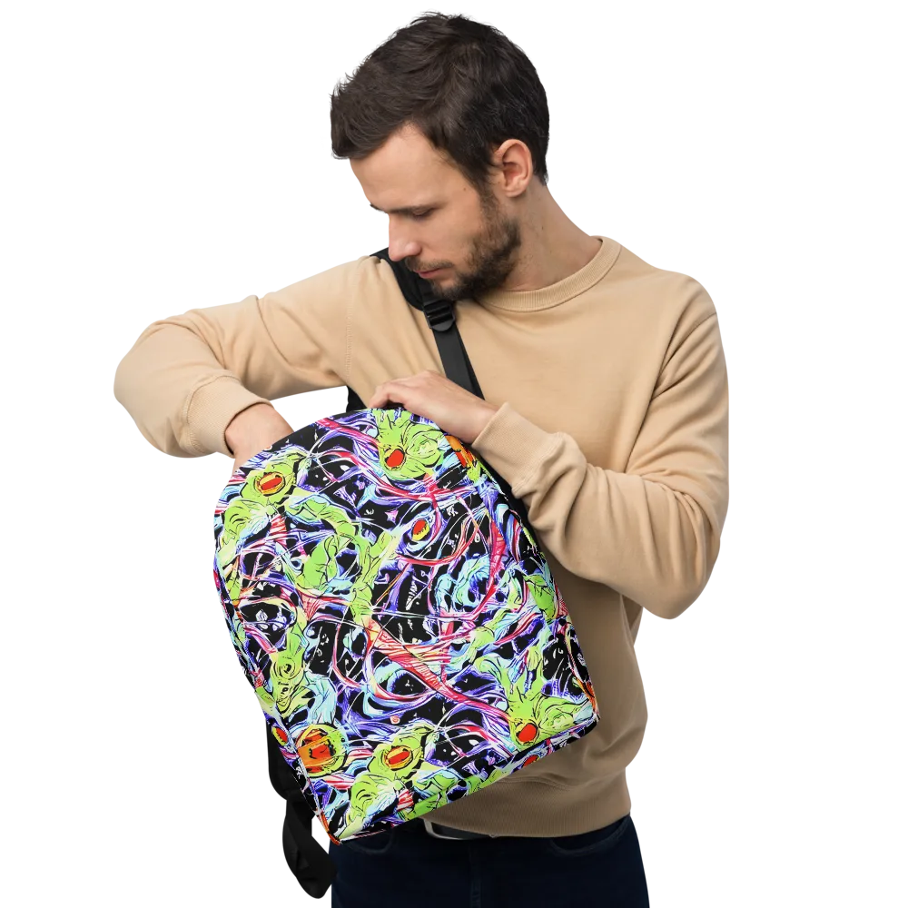 Electric Frog Rush on Minimalist Backpack — Front