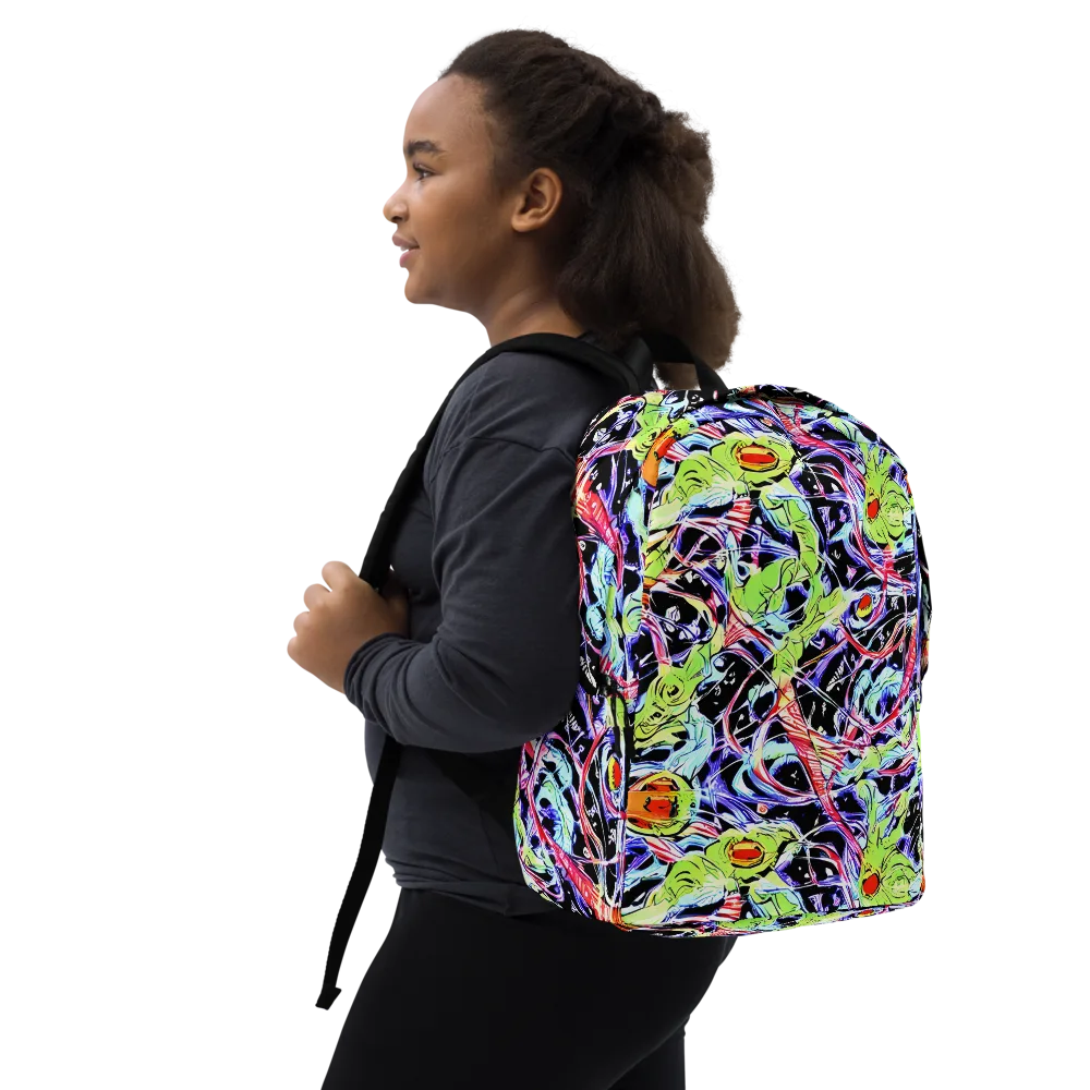 Electric Frog Rush on Minimalist Backpack — Right Front