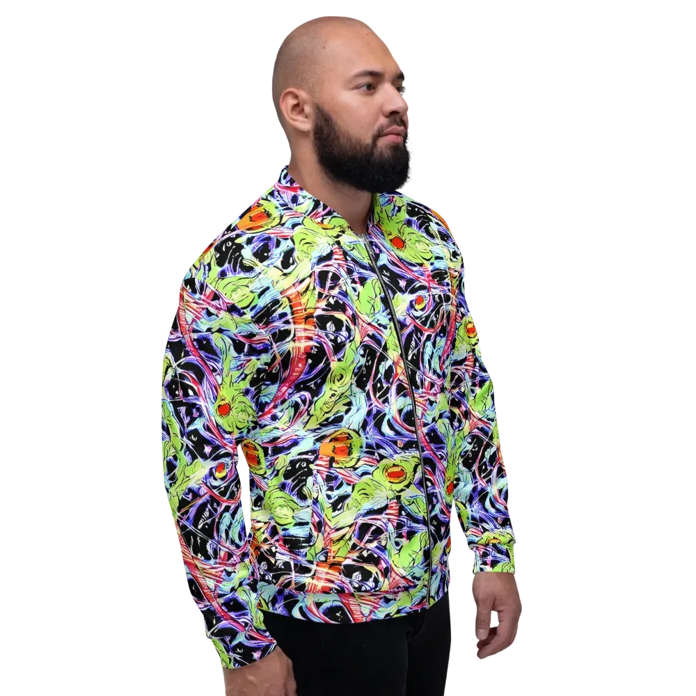 Electric Frog Rush on Bomber Jacket — Right