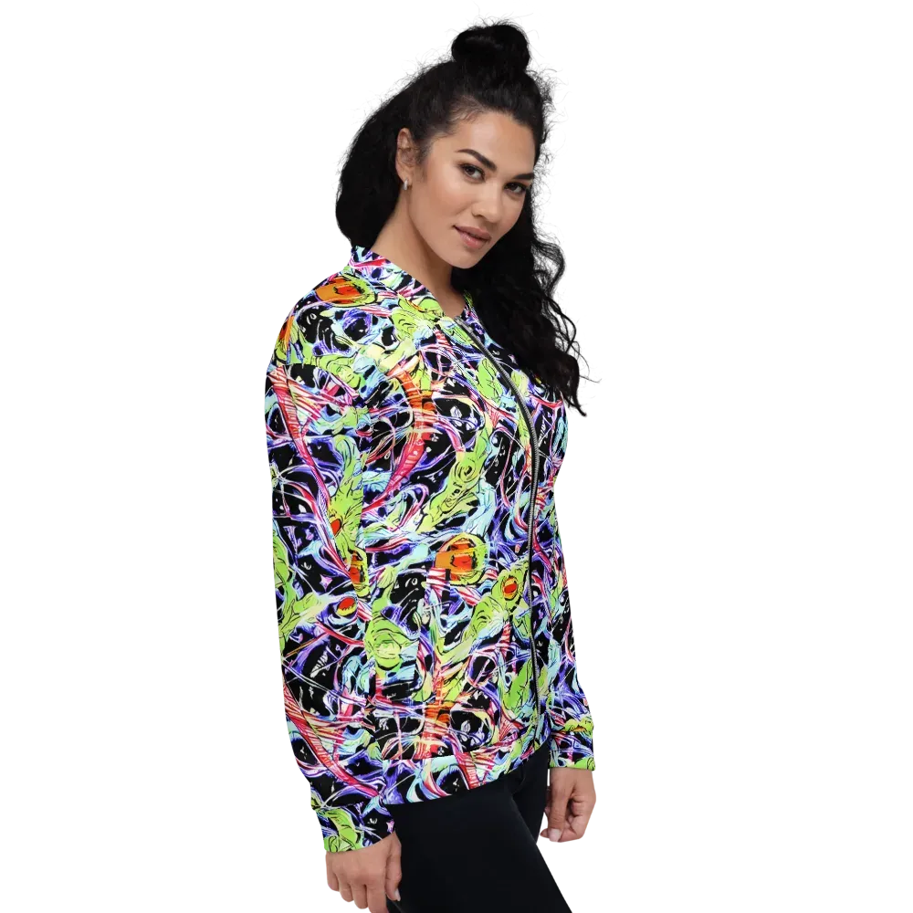 Electric Frog Rush on Bomber Jacket — Right