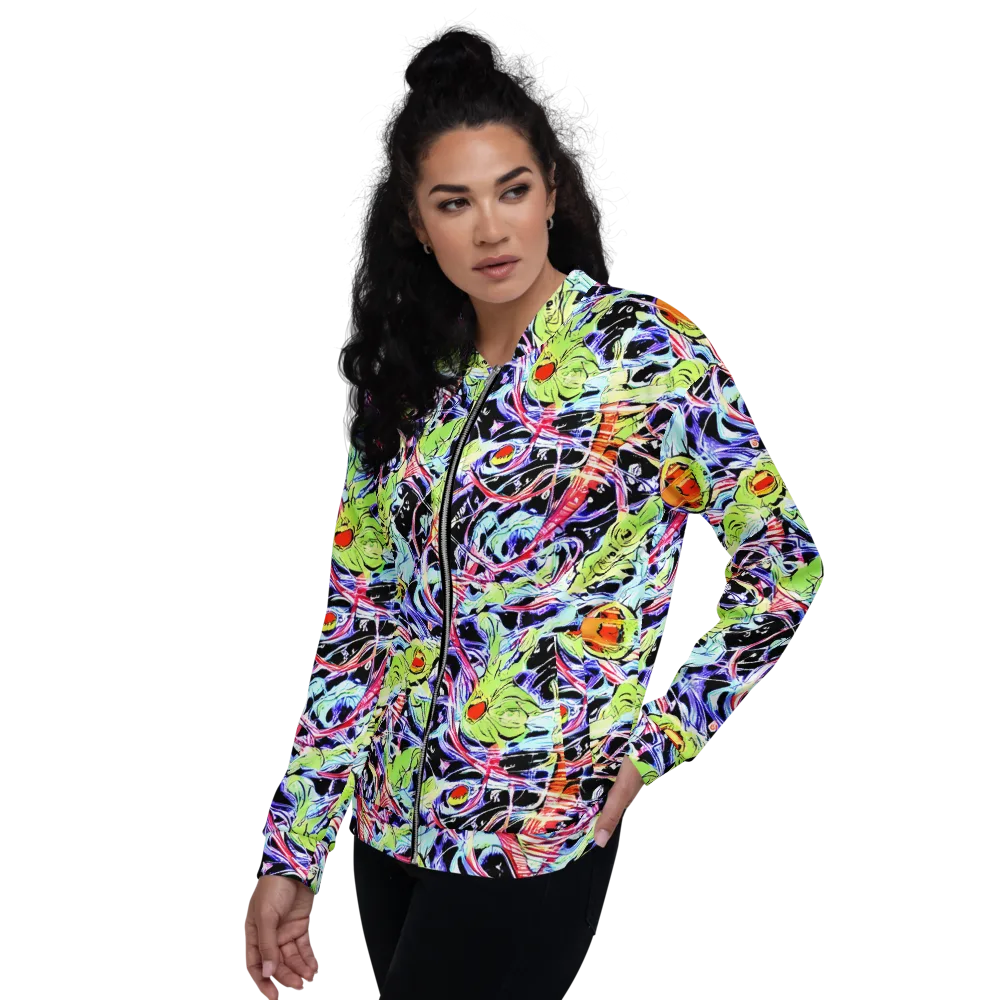 Electric Frog Rush on Bomber Jacket — Left