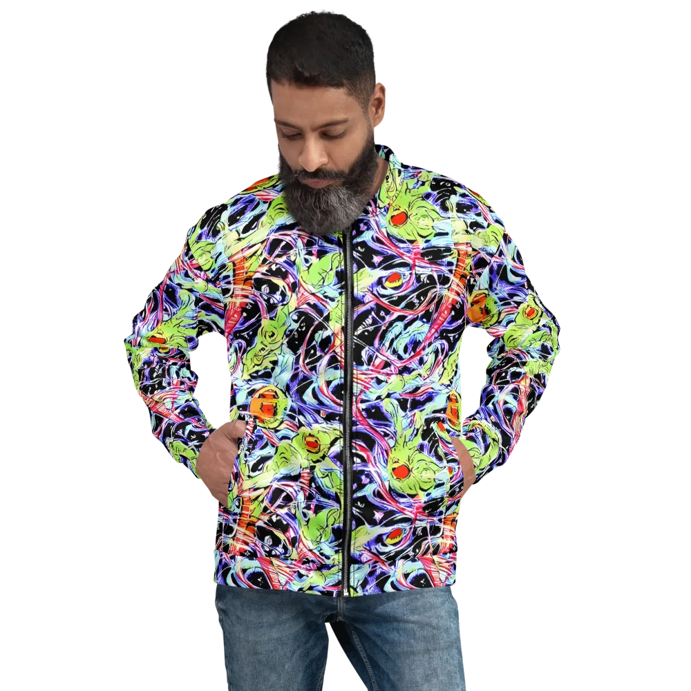 Electric Frog Rush on Bomber Jacket — Front