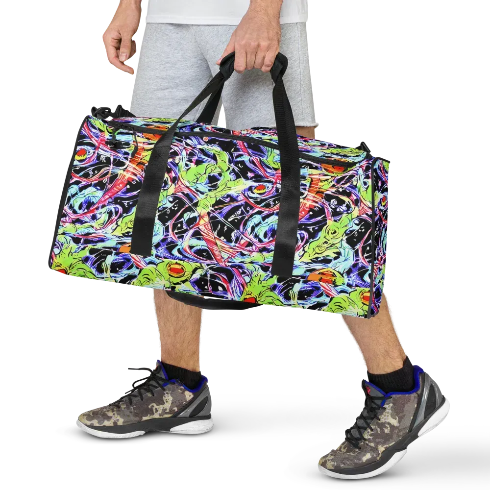Electric Frog Rush on Duffle Bag — Front