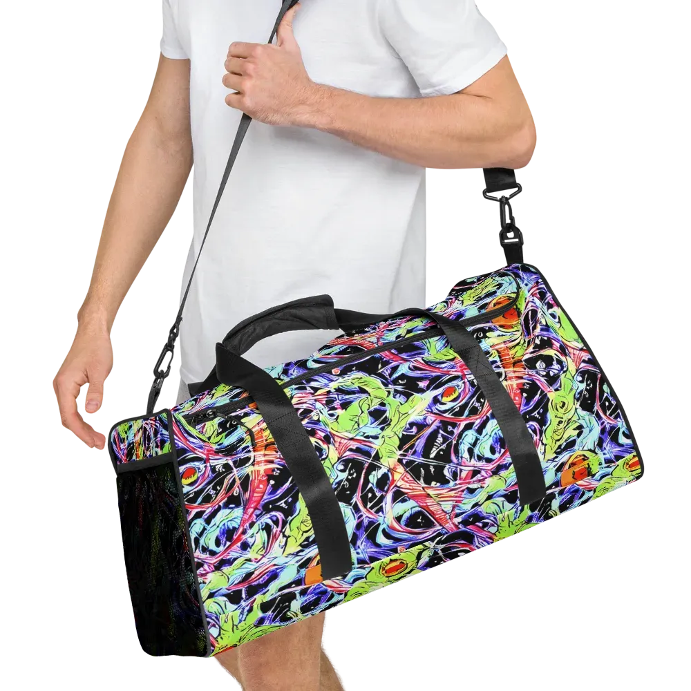Electric Frog Rush on Duffle Bag — Right Front