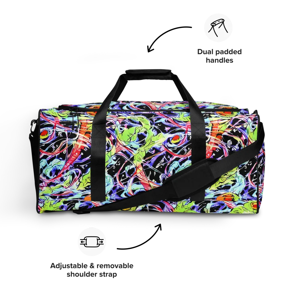 Electric Frog Rush on Duffle Bag — Front