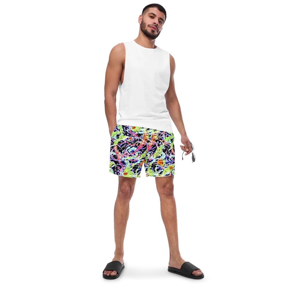 Electric Frog Rush on Swim Trunks — Front
