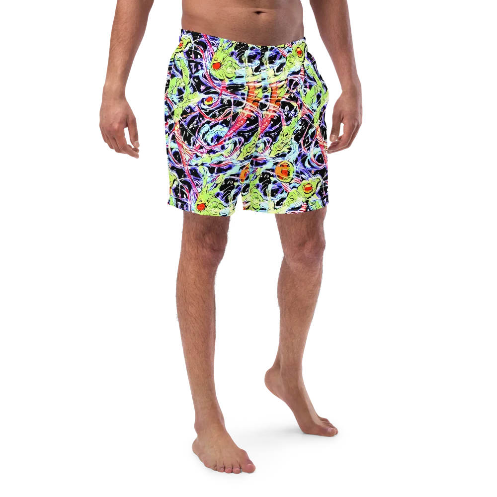 Electric Frog Rush on Swim Trunks — Front