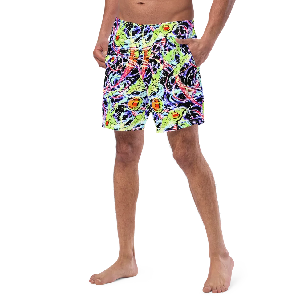 Electric Frog Rush on Swim Trunks — Left Front