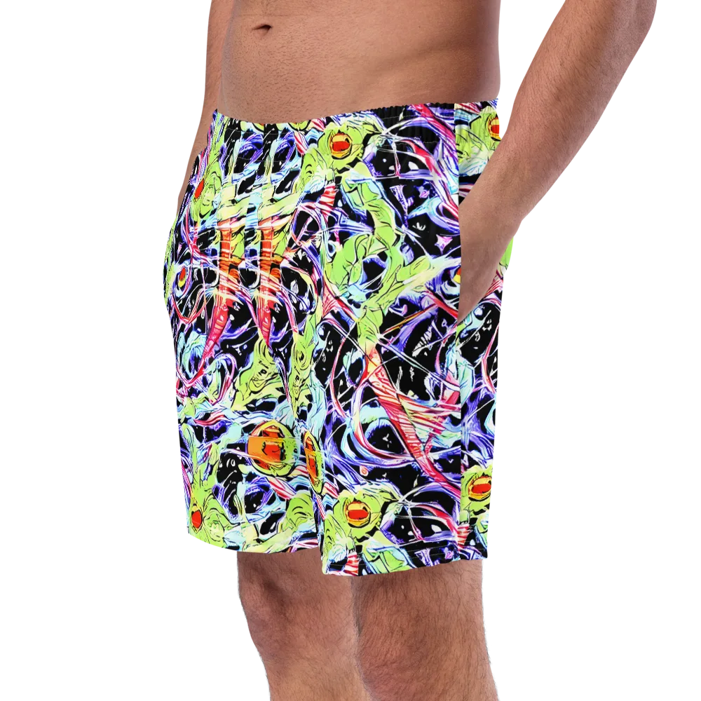 Electric Frog Rush on Swim Trunks — Left Front