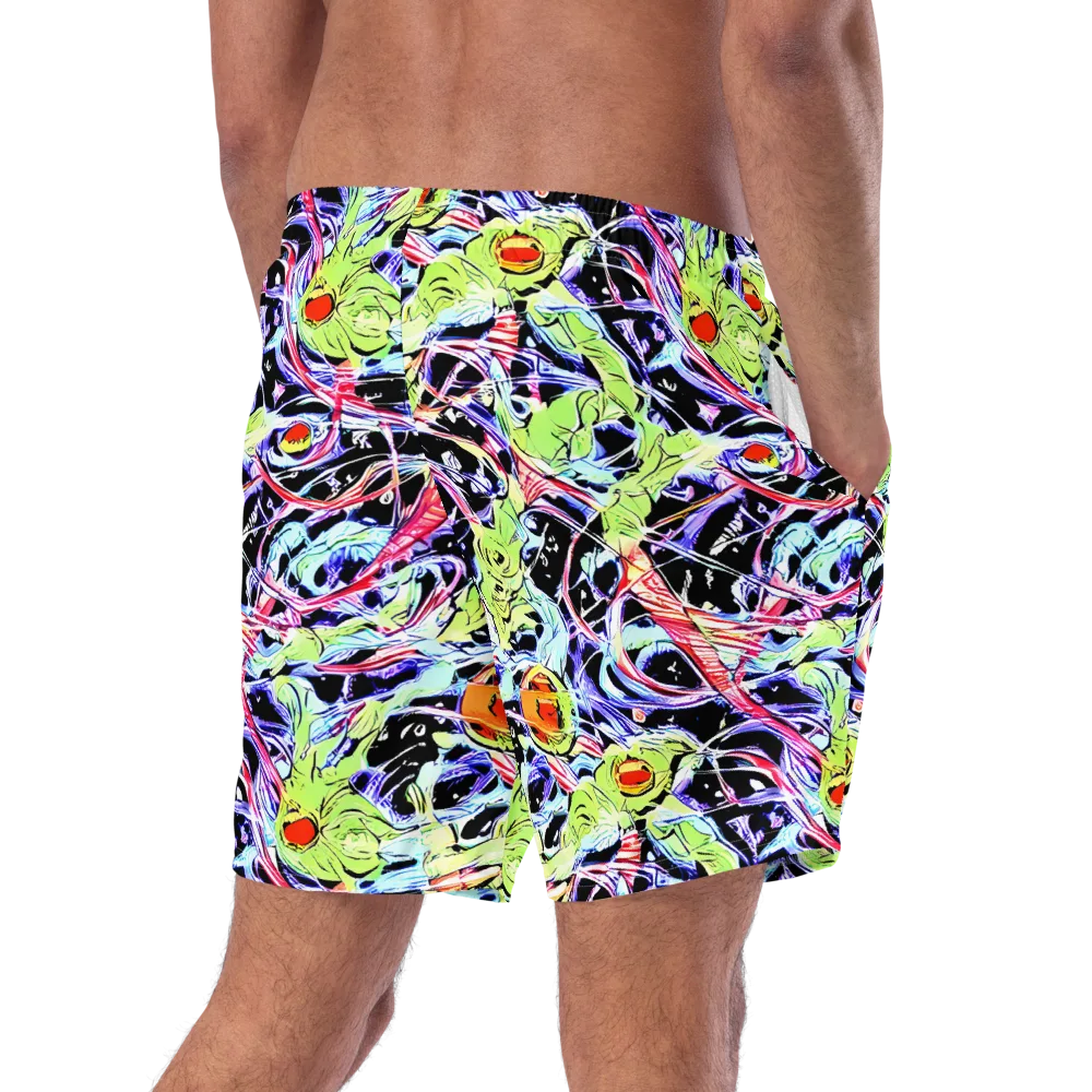 Electric Frog Rush on Swim Trunks — Right Back
