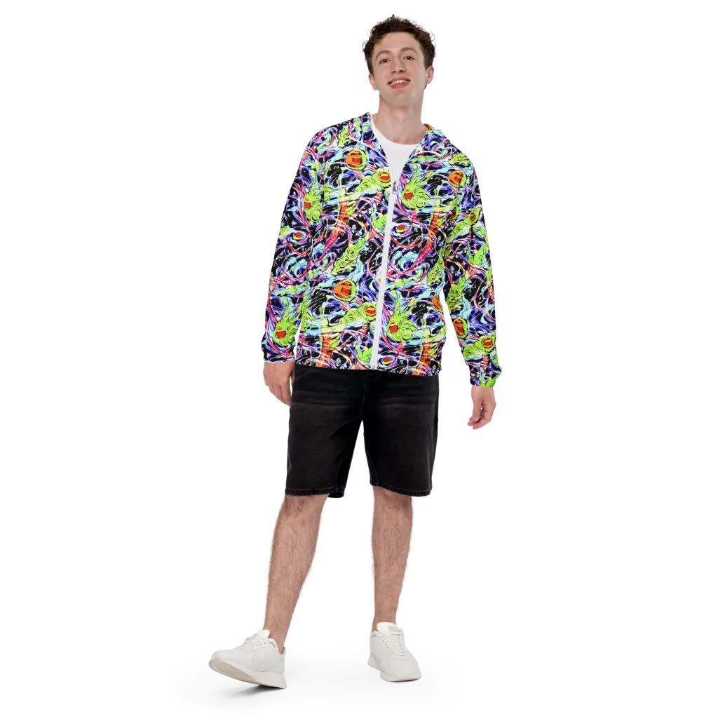 Electric Frog Rush on Men's Windbreaker — Front