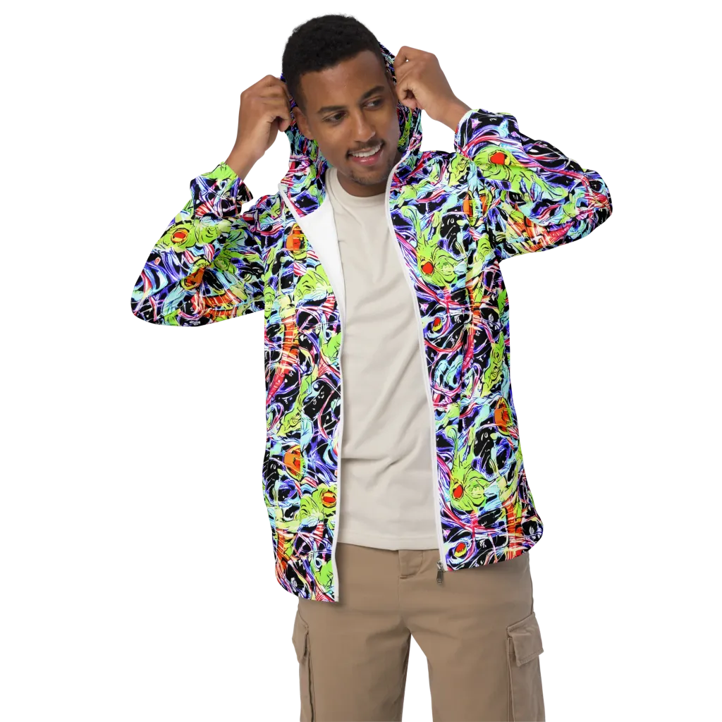Electric Frog Rush on Men's Windbreaker — Front
