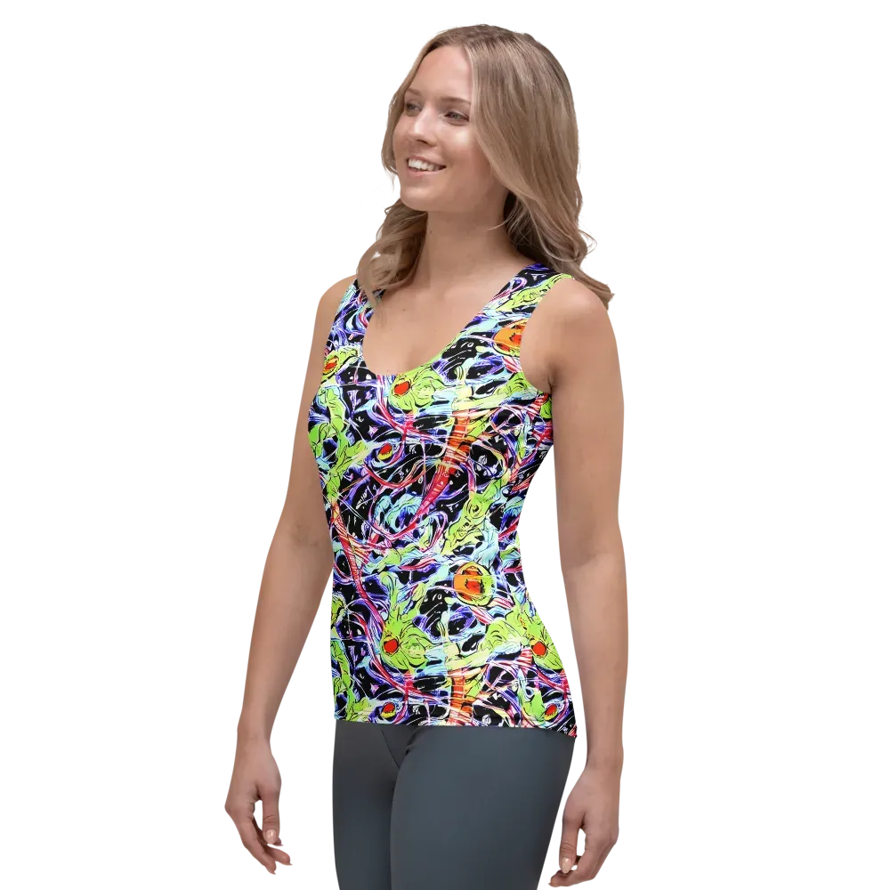 Electric Frog Rush on Women's Tank Top — Left Front