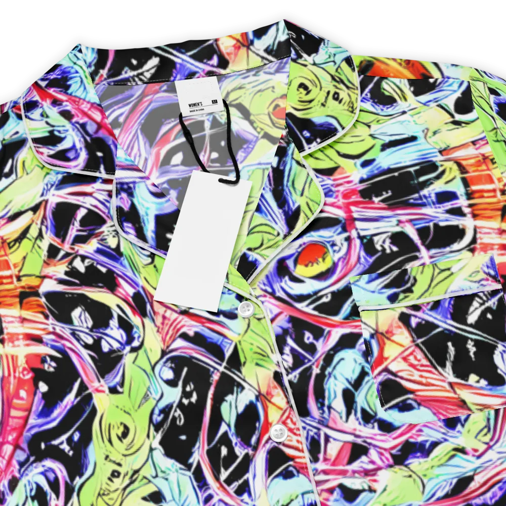 Electric Frog Rush on Women's Short Sleeve Pajama Top — Product details