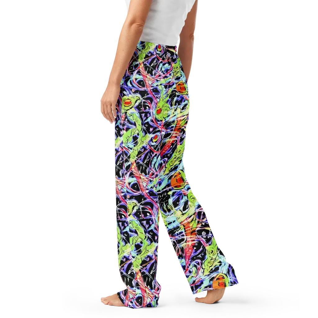 Electric Frog Rush on Women's Pajama Pants — Left
