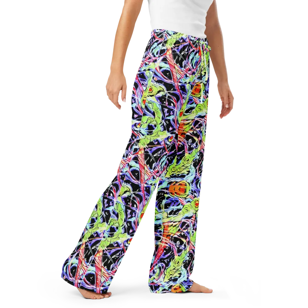 Electric Frog Rush on Women's Pajama Pants — Right Front
