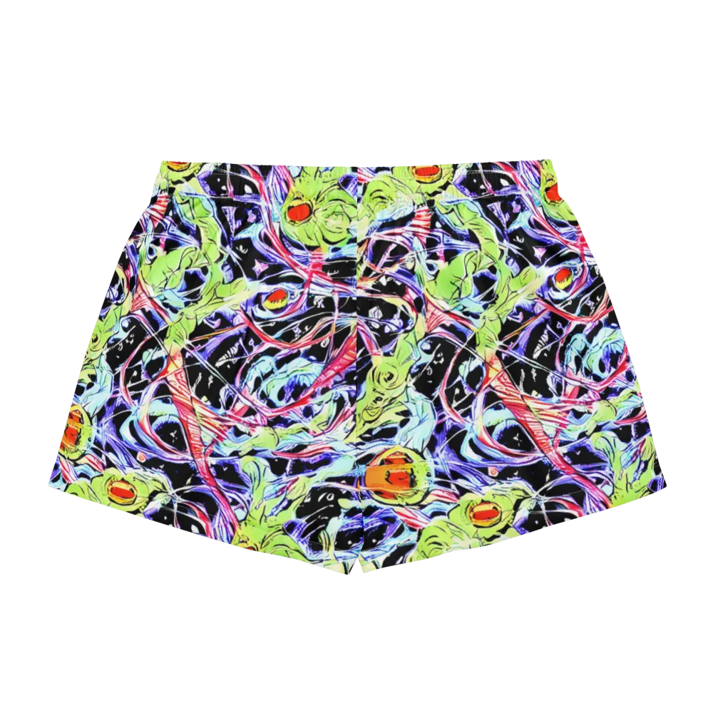 Electric Frog Rush on Women's Pajama Shorts — Back