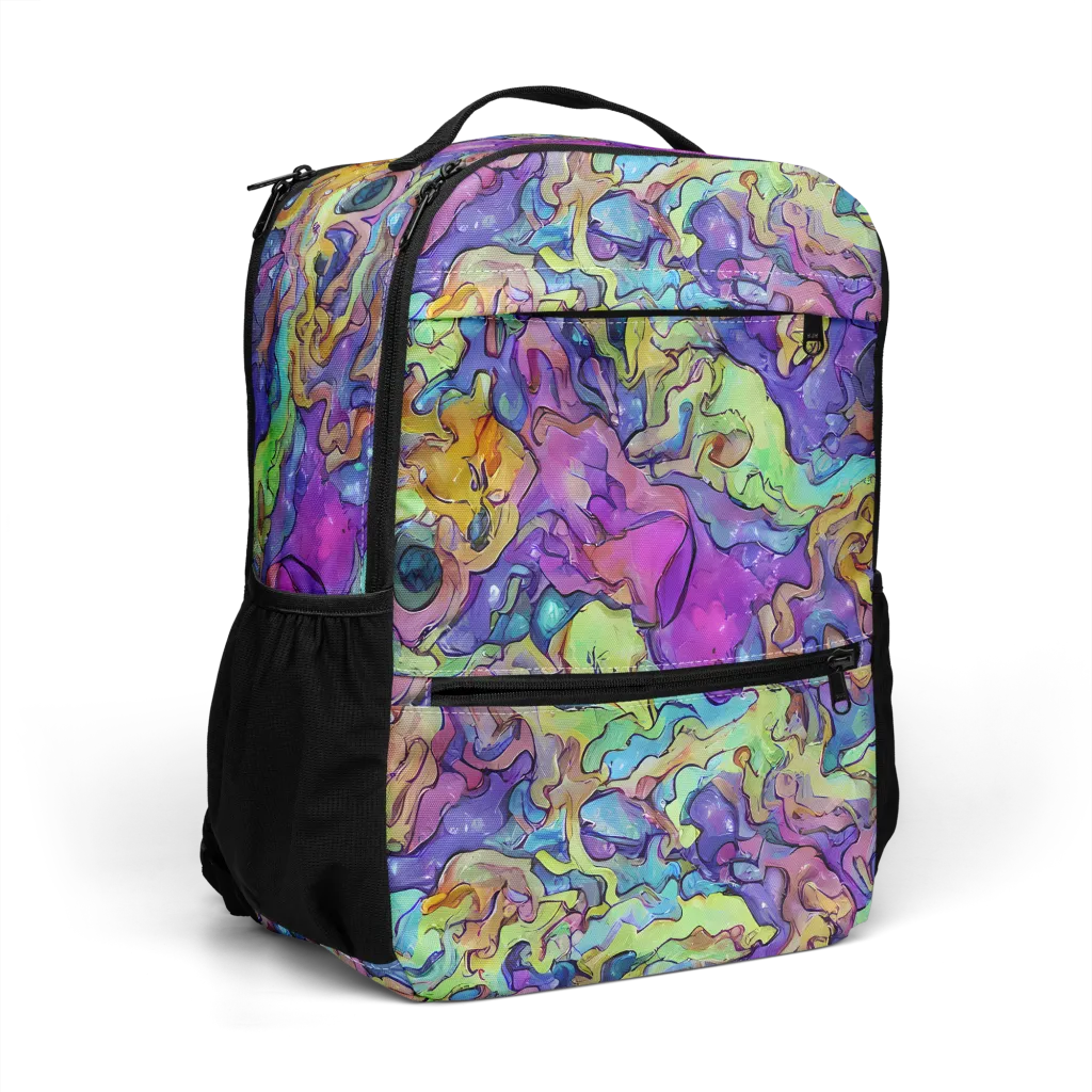 Dreamwave Mosaic on Utility Backpack — Right Front