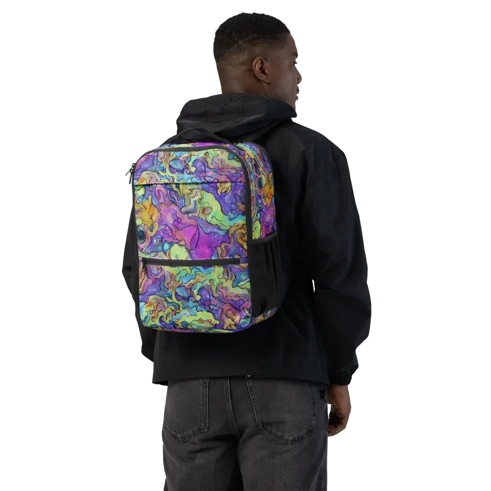 Dreamwave Mosaic on Utility Backpack — Back