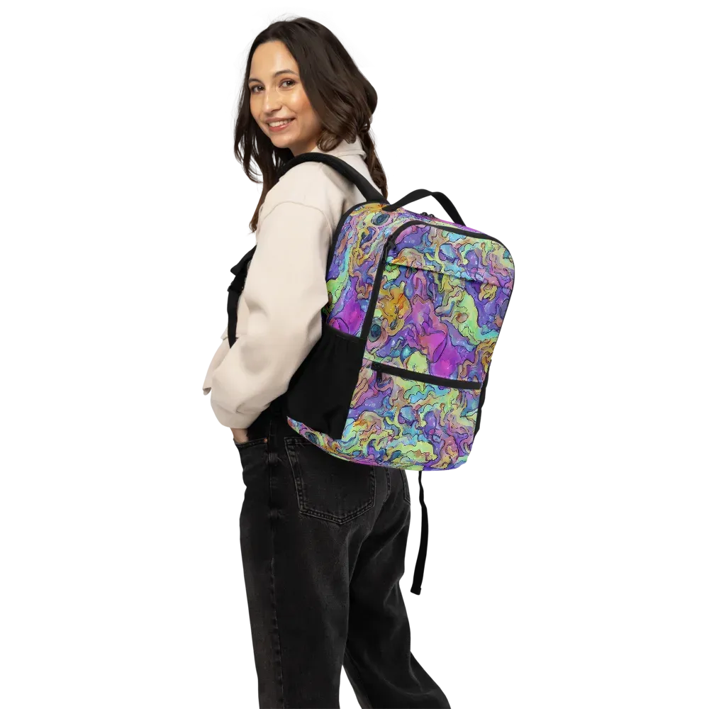 Dreamwave Mosaic on Utility Backpack — Back