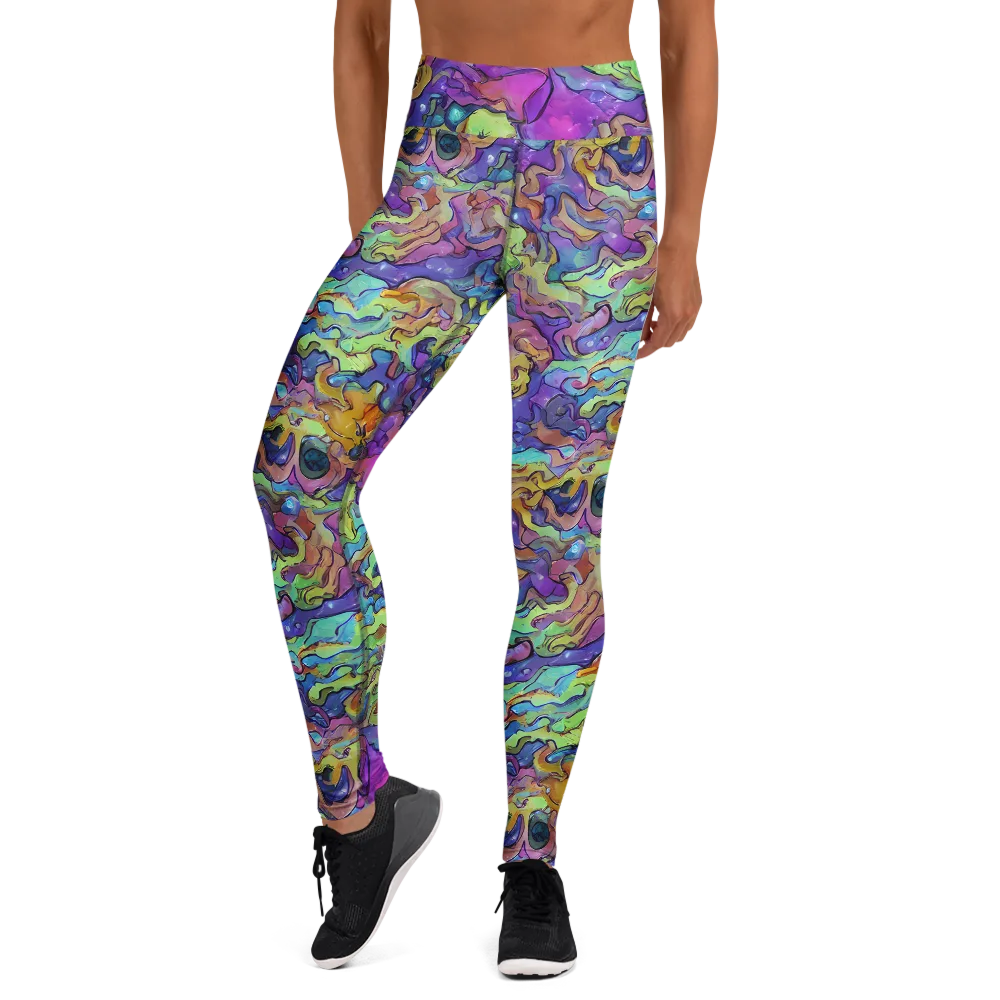 Dreamwave Mosaic on Yoga Leggings — Front