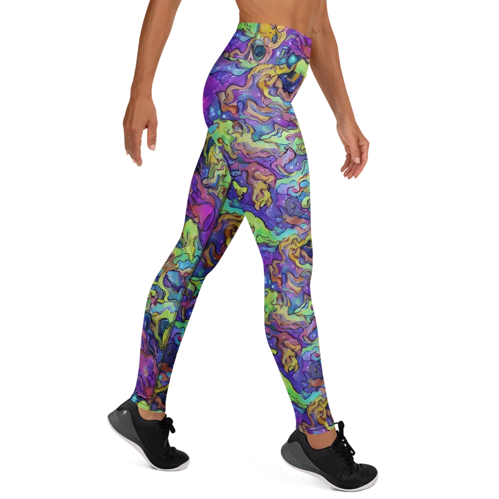 Dreamwave Mosaic on Yoga Leggings — Right