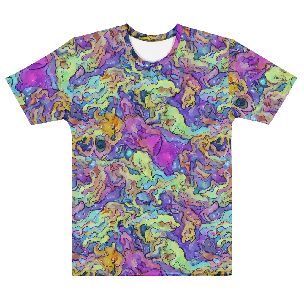 Dreamwave Mosaic on Men's Cotton Crew Neck T-Shirt — Front