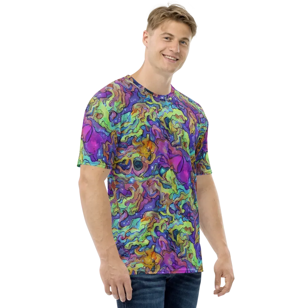 Dreamwave Mosaic on Men's Crew Neck T-Shirt — Right