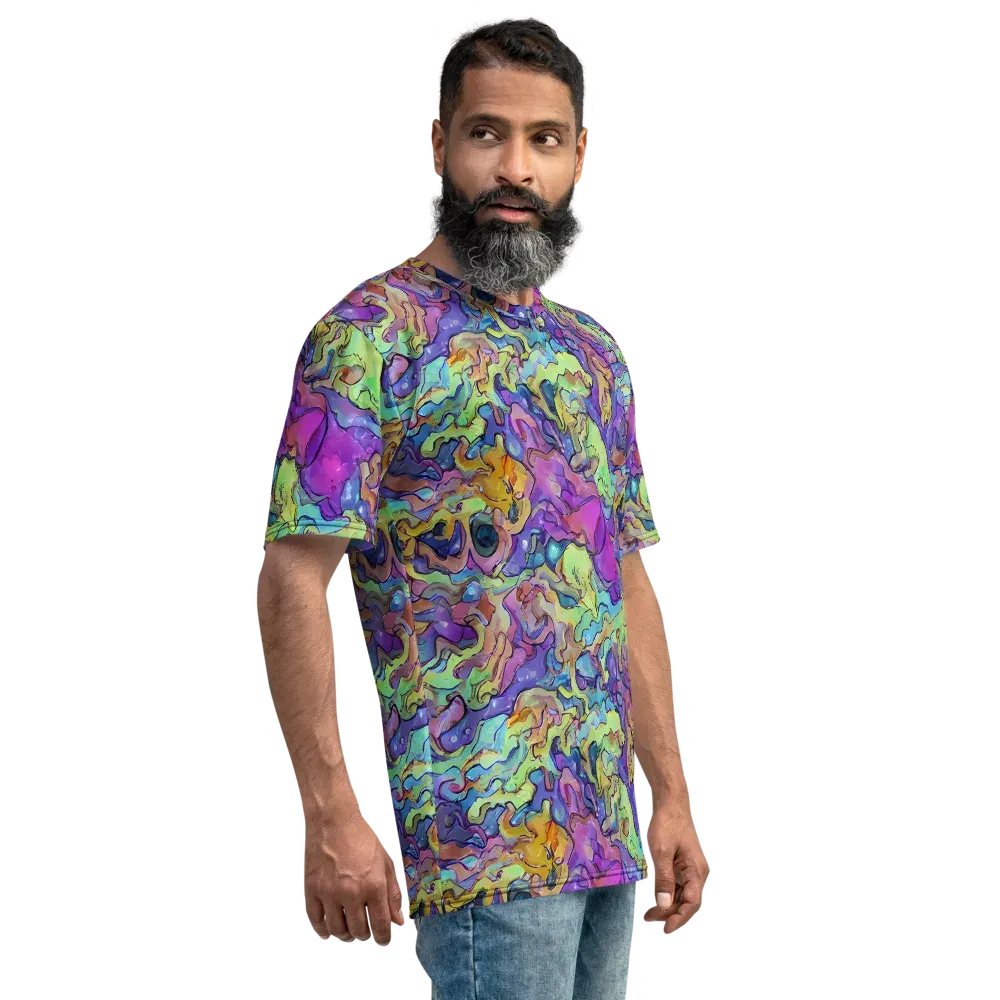 Dreamwave Mosaic on Men's Crew Neck T-Shirt — Right