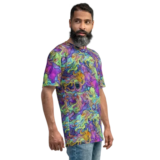 Dreamwave Mosaic on a Men's Crew Neck T-Shirt