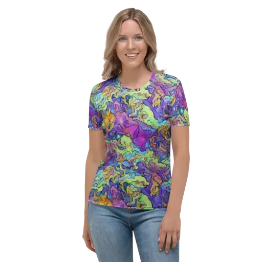 Dreamwave Mosaic on a Women's Crew Neck T-Shirt