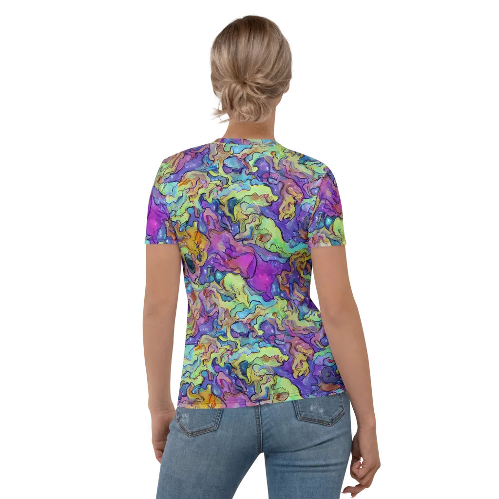 Dreamwave Mosaic on Women's Crew Neck T-Shirt — Back