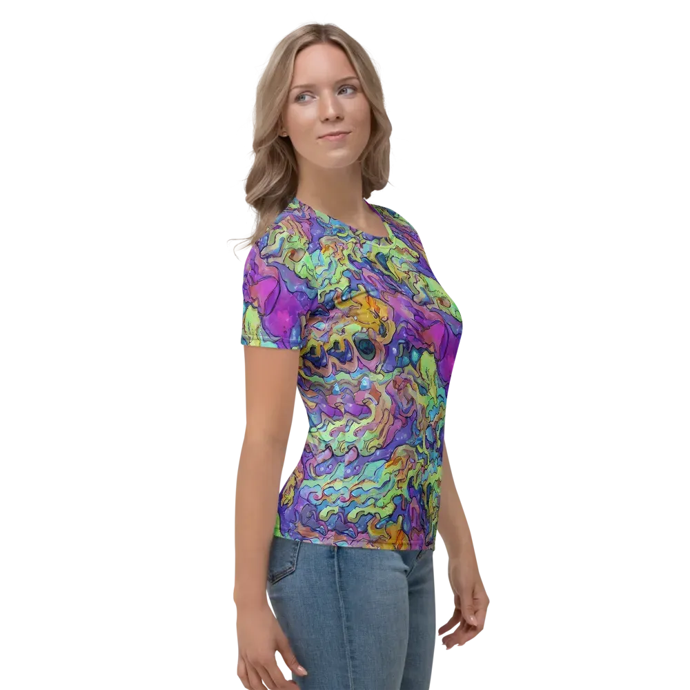 Dreamwave Mosaic on Women's Crew Neck T-Shirt — Right