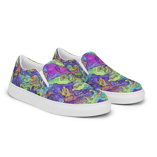 Dreamwave Mosaic on a Men's Slip-On Canvas Shoes