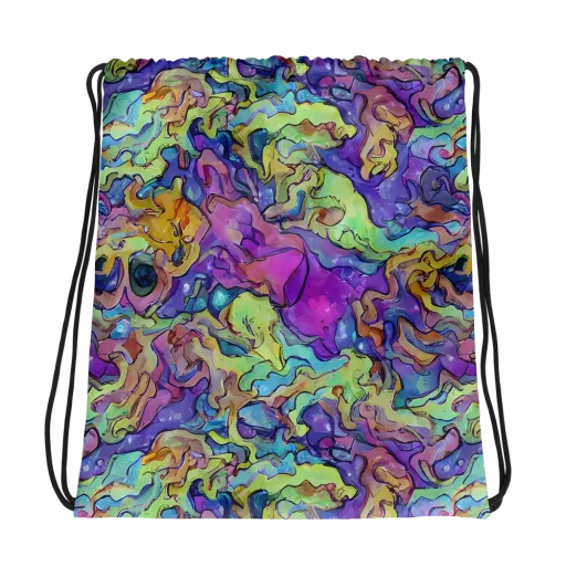 Dreamwave Mosaic on a Drawstring Bag