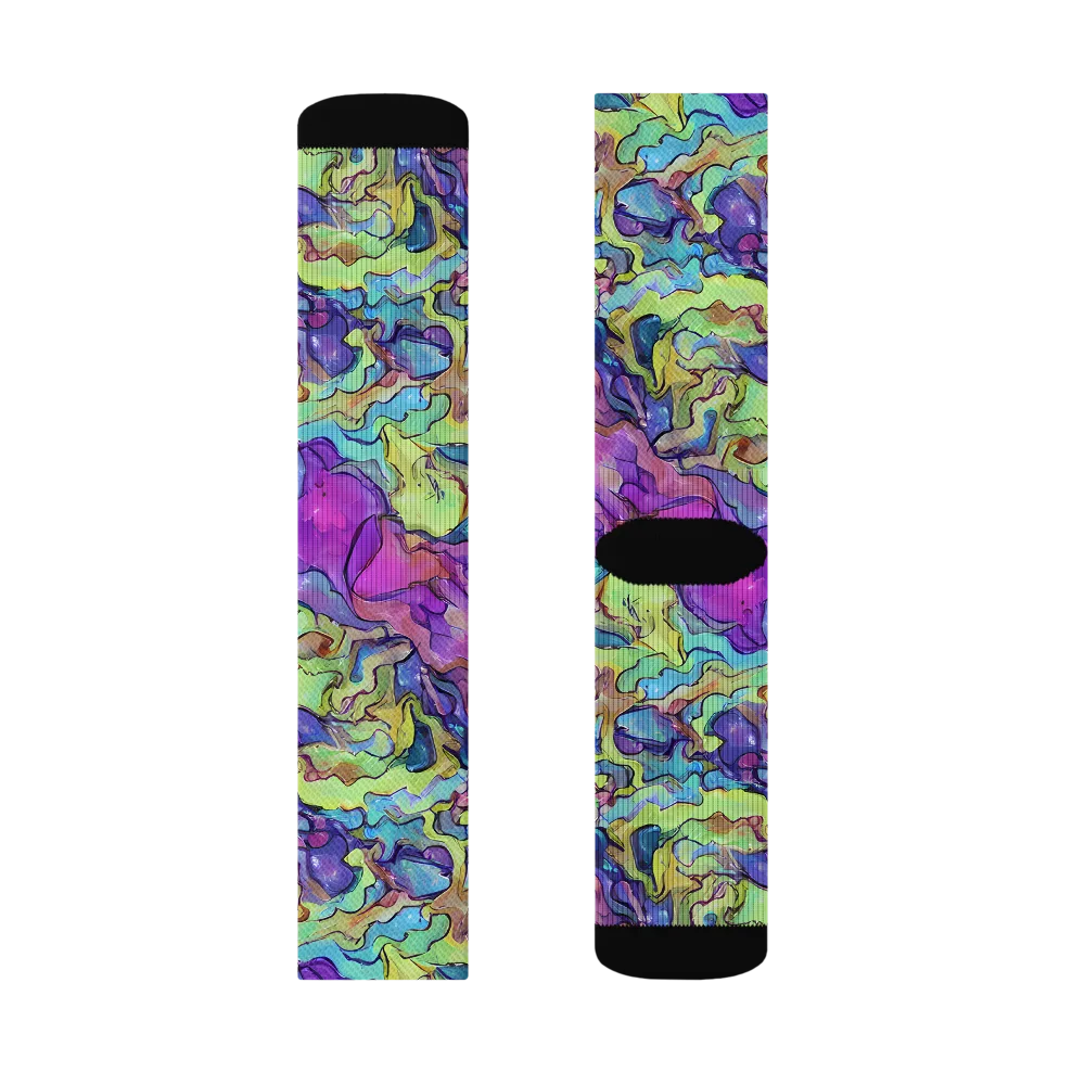 Dreamwave Mosaic on Socks — Right Sock