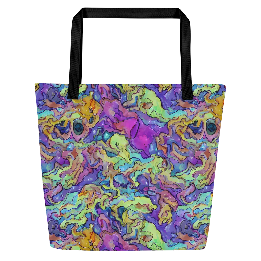 Dreamwave Mosaic on Large Tote Bag W/ Pocket — Front