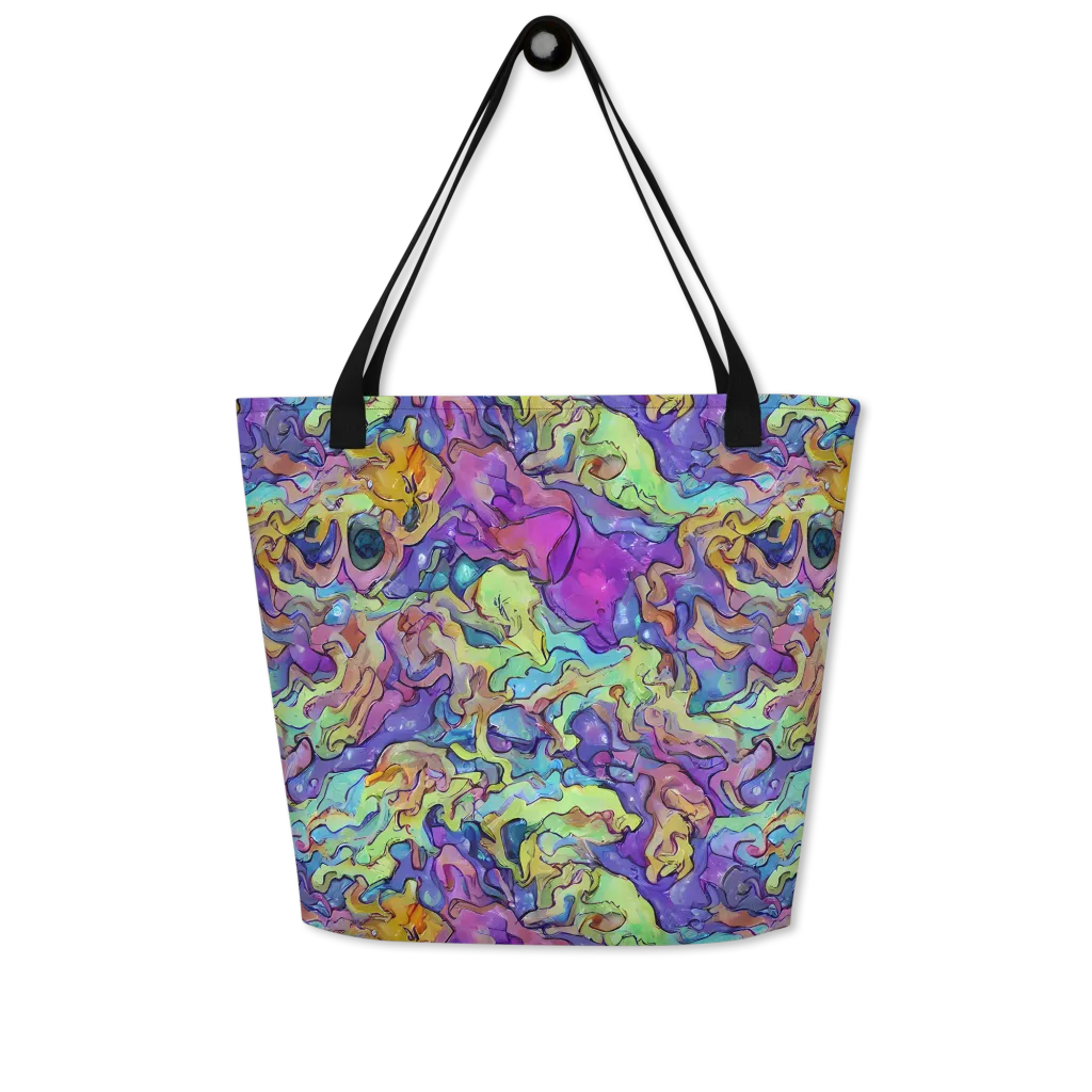 Dreamwave Mosaic on Large Tote Bag W/ Pocket — Front