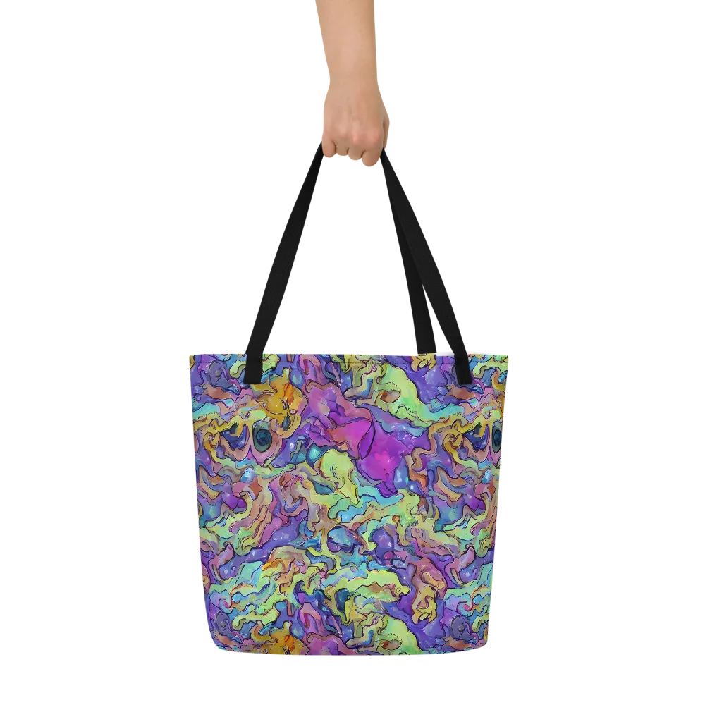 Dreamwave Mosaic on Large Tote Bag W/ Pocket — Front